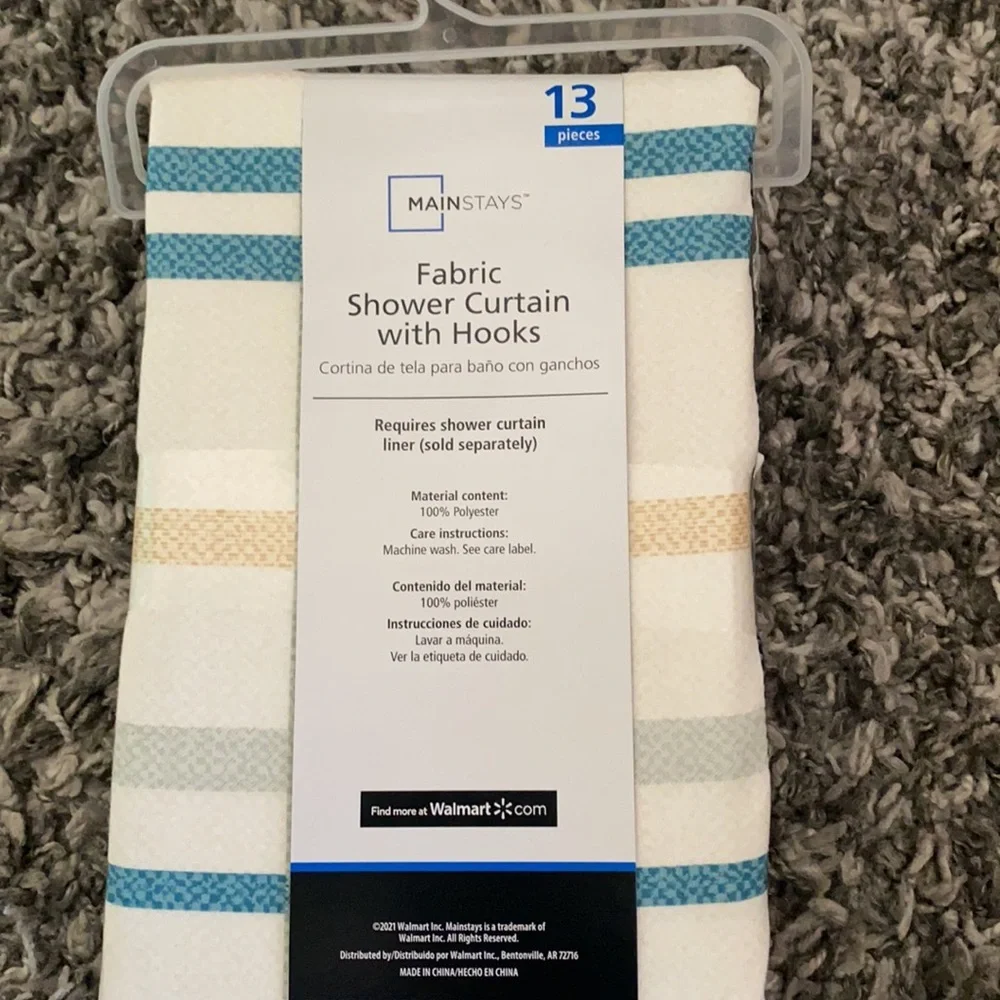 Shower Curtain with Hooks